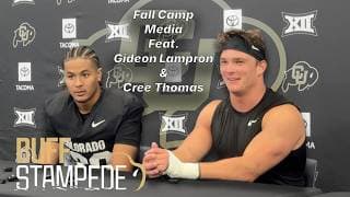  Colorado LB Gideon Lampron and DB Cree Thomas fall camp media availability