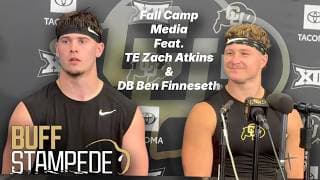  Colorado TE Zach Atkins and DB Ben Finneseth fall camp media availability