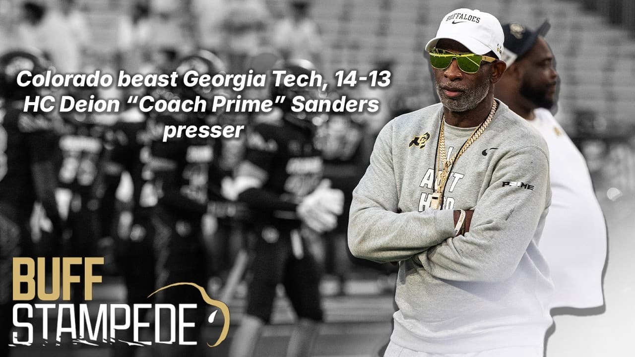 Colorado HC Deion "Coach Prime" Sanders speaks after upsetting Georgia Tech in last-second fashion